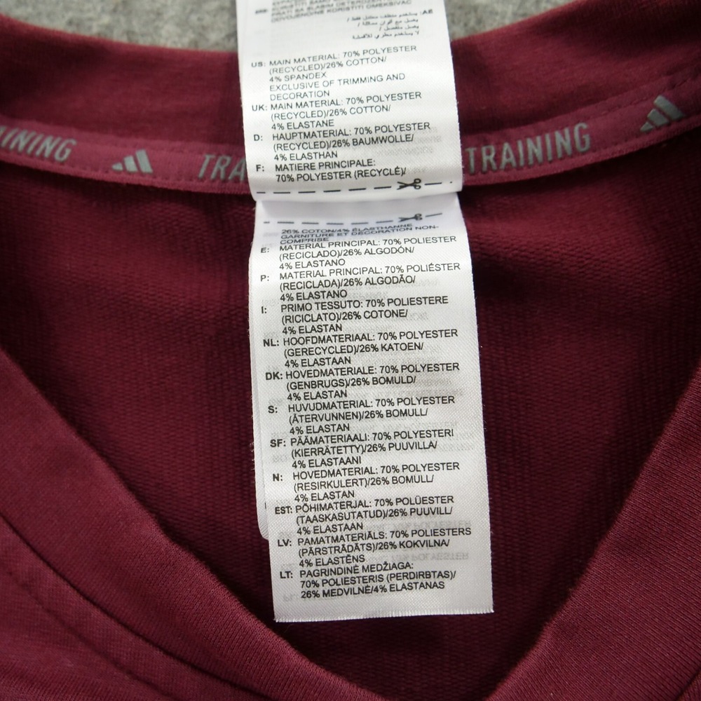Adidas Sweatshirt Womens Large Red Performance Power Aero Ready Crop Cover Up - Picture 10 of 16